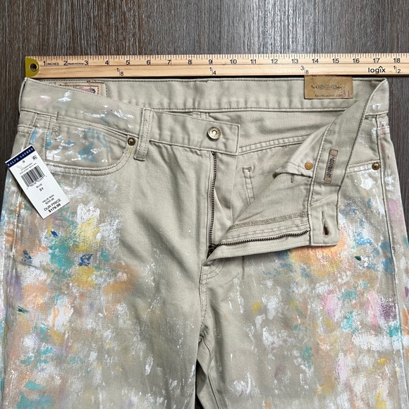 Ralph Lauren Astor Slim Boyfriend Jeans Paint Splatter Distressed Women's Sz 31 - Picture 11 of 13